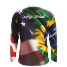 Camiseta Térmica Manga Longa Duagro Brasil/EUA Suplex Dry UV Camiseta Térmica Manga Longa Duagro Brasil/EUA Suplex Dry UV