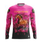 Camiseta Térmica Manga Longa Feminina DuAgro Cavalo e Flores