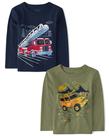 Camiseta The Children's Place Baby-Boys de manga comprida, pacote com 2 unidades 3T Camiseta The Children's Place Baby-Boys de manga comprida, pacote com 2 unidades 3T