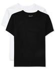 Camiseta The Children's Place Boys de manga curta, pacote com 2 unidades, preta/branca
