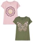 Camiseta The Children's Place de manga curta, pacote com 2, para meninas de 7 a 8 anos Camiseta The Children's Place de manga curta, pacote com 2, para meninas de 7 a 8 anos