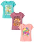 Camiseta The Children's Place Girls, pacote com 3 a 6 meses
