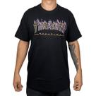 Camiseta Thrasher Skate Mag Double Flame Neon Preto