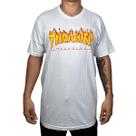 Camiseta Thrasher Skate Mag Flame Logo Branco