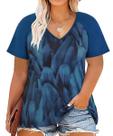 Camiseta TIYOMI Plus Size para mulheres com decote em V e manga curta 4GG