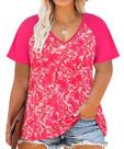 Camiseta TIYOMI Plus Size para mulheres com decote em V e manga curta 5GG