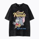 Camiseta Tom e Jerrys, roupa de rua, moda, manga curta, top A