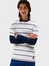 Camiseta Tommy Jeans Regular Reg Textured Stripe Badge Branca - Cor Branco - Tamanho L/G