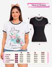 Camiseta Tshirt Blusa Feminina Estilosa Casual Gola Redonda