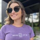 Camiseta Tshirt Feminina Roxa Never Give Roxa