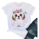 Camiseta Tshirt Feminina Sublimada Com Brilho Cachorrinha Shitzu