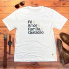Camiseta Tshirt Masculina Branca Fé & Amor Dourado Camiseta Tshirt Masculina Branca Fé & Amor Dourado