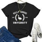Camiseta Tuislay Funny Silly Goose University Feminina preta