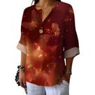 Camiseta túnica domirica com decote em V floral estampada plus size GG