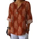 Camiseta túnica domirica com decote em V floral estampada plus size Camiseta túnica domirica com decote em V floral estampada plus size