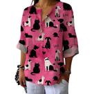 Camiseta túnica domirica com decote em V floral estampada plus size