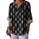 Camiseta túnica domirica com decote em V floral estampada plus size