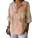 Camiseta túnica domirica com decote em V floral estampada plus size