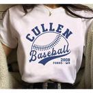 Camiseta Twilight Cullen Baseball - Algodão Unissex Camiseta Twilight Cullen Baseball - Algodão Unissex