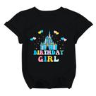 Camiseta UNIQUEONE Birthday Girl 2-10 Years preta para meninas