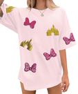 Camiseta UNIQUEONE Magic Kingdom com top de lantejoulas Colorful Castle