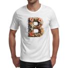 Camiseta Unissex Alfabeto Floral Letra B