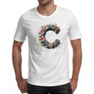 Camiseta Unissex Alfabeto Floral Letra C