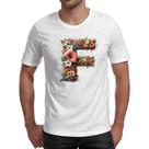 Camiseta Unissex Alfabeto Floral Letra F