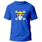 Camiseta Unissex Anime One Piece D.Luffy Caveira Mangá Monkey Infantil e Adulto Camiseta Unissex Anime One Piece D.Luffy Caveira Mangá Monkey Infantil e Adulto