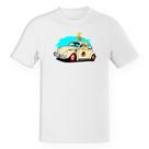 Camiseta Unissex Bart e Hommer no fusca do Jurassic Park