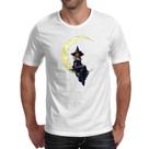 Camiseta Unissex Bruxa sentada na lua minguante Camiseta Unissex Bruxa sentada na lua minguante