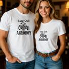 Camiseta Unissex Casal Estampa Elas Qué Agroboy Meme Engraçado Relacionamento Cowboy Cowgirl Namoro