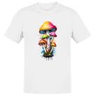 Camiseta Unissex Cogumelos coloridos splash Camiseta Unissex Cogumelos coloridos splash