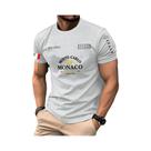 Camiseta Unissex De Algodão Com Estampa Da Bandeira De Mônaco, Casual Para Verão E Outono, Ideal