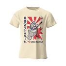 Camiseta Unissex De Algodão Com Estampa Japonesa, Macia E Respirável, Gola Redonda, Manga Curta