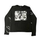 Camiseta Unissex De Manga Longa Estilo Punk Escuro Com Estampa De Letras Americanas Para Homens E