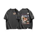 Camiseta Unissex De Verão Respirável Pokémon Magikarp Noodles De Manga Curta Para Pais E Filhos