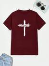 Camiseta Unissex Estampada Blessed Cruz Cristã Gospel Fé em Deus Streetwear Casual Algodão Premium