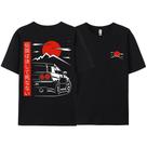 Camiseta Unissex Estilo Japonês JDM GTR Racing Oversized 100% Algodão Moda De Rua Para Casais