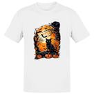 Camiseta Unissex Gato Preto Halloween Lua Cheia Camiseta Unissex Gato Preto Halloween Lua Cheia