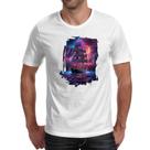 Camiseta Unissex Navio pirata noite purpura