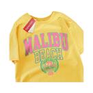 Camiseta Unissex Oversize De Algodão Com Gola O, Estampa Simples De Letras Malibu Beach, Top Casual