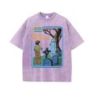 Camiseta Unissex Oversized De Algodão Estilo Hip Hop Respirável Casual Retrô Lavada Para Conhecer