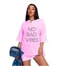 Camiseta Unissex Oversized No Bad Vibes Camiseta Unissex Oversized No Bad Vibes