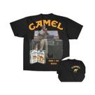 Camiseta Unissex Oversized Retrô De Algodão Com Estampa De Carro E Cigarros Camel Vintage, Manga