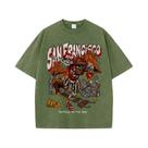 Camiseta Unissex Oversized Retrô Desgastada Com Estampa De Esqueleto De Mineiro De São Francisco