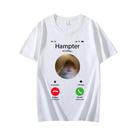 Camiseta Unissex Oversized Streetwear Com Estampa De Hamster Meme E Câmera Frontal - Camiseta De