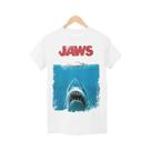 Camiseta Unissex Preta De Algodão Com Pôster Do Filme Jaws, Casual, Streetwear, Moda Para Quatro Camiseta Unissex Preta De Algodão Com Pôster Do Filme Jaws, Casual, Streetwear, Moda Para Quatro