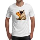 Camiseta Unissex Pug comendo pizza Camiseta Unissex Pug comendo pizza