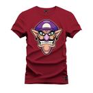 Camiseta Unissex T-Shirt 100% Algodão Estampada Bigode Roxo